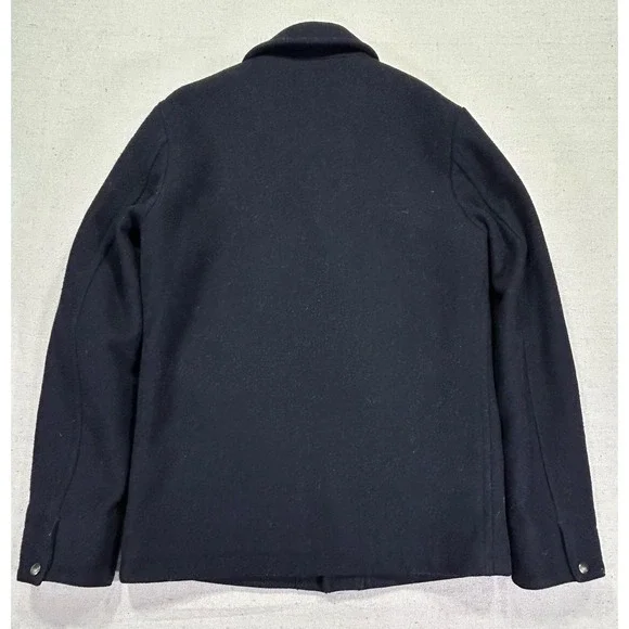 WALLACE‎ BARNES Men's Small Wool Navy Blue Metal Snap Jacket Quilt Liner J. Crew - Picture 8 of 8